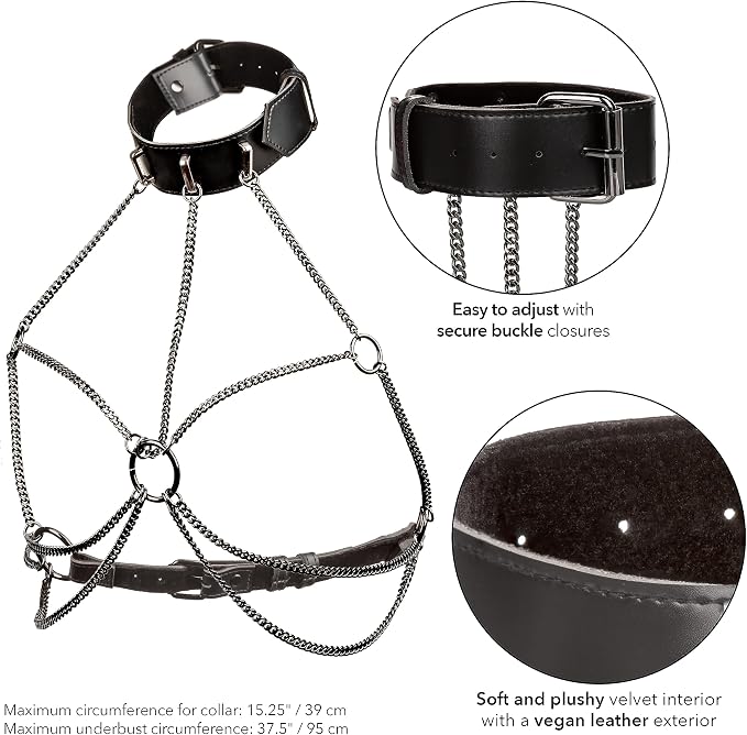 Harnasament cu Guler si Lant CalExotics - harnasament BDSM