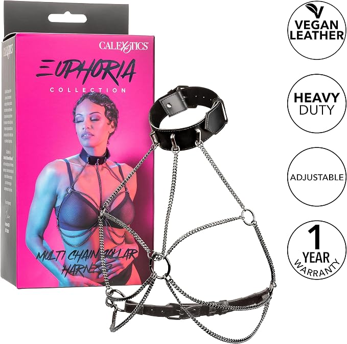 Harnasament cu Guler si Lant CalExotics - harnasament BDSM
