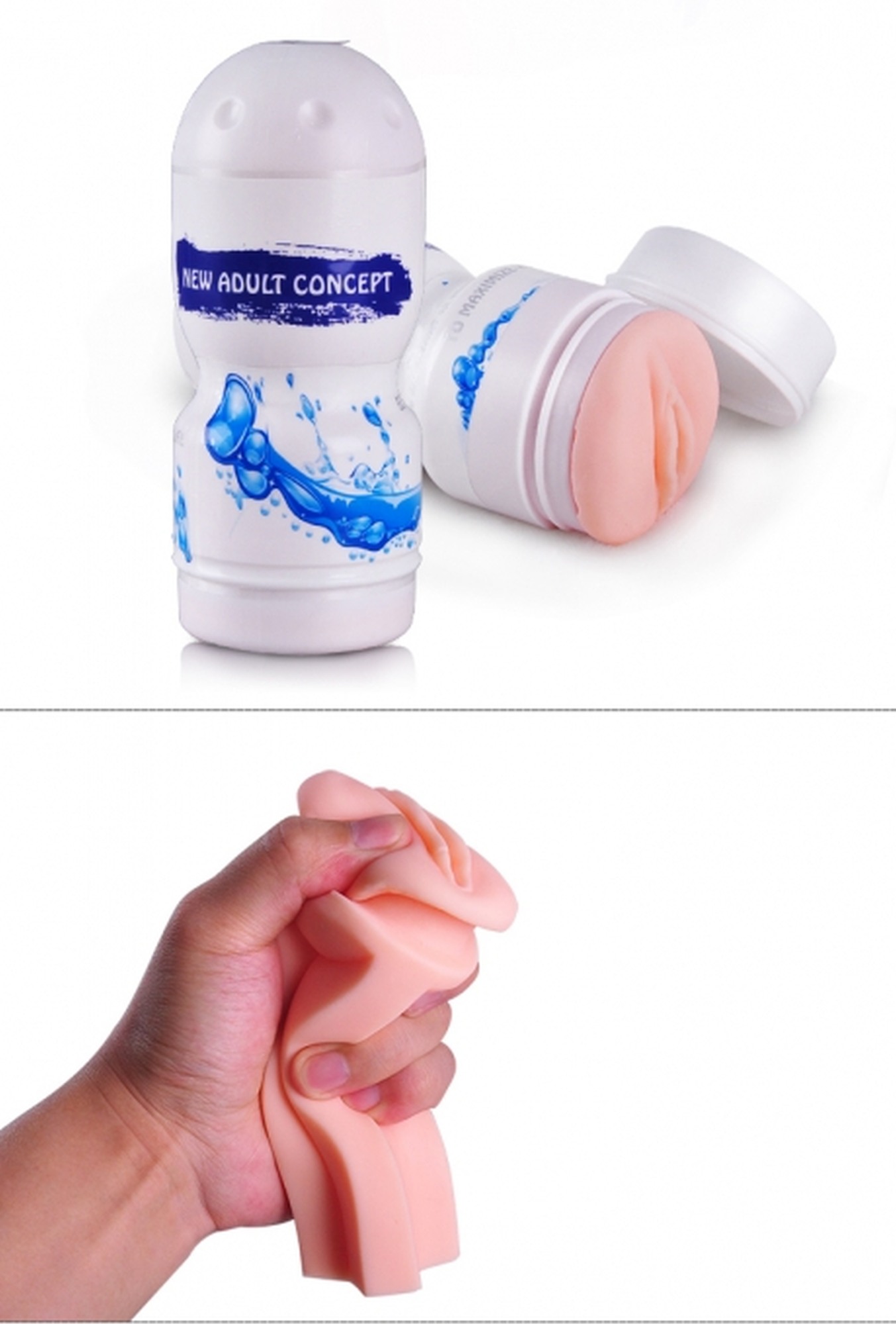 Masturbator Passion Cup Vagina 01, tinut in mana, TPE elastic comprimat