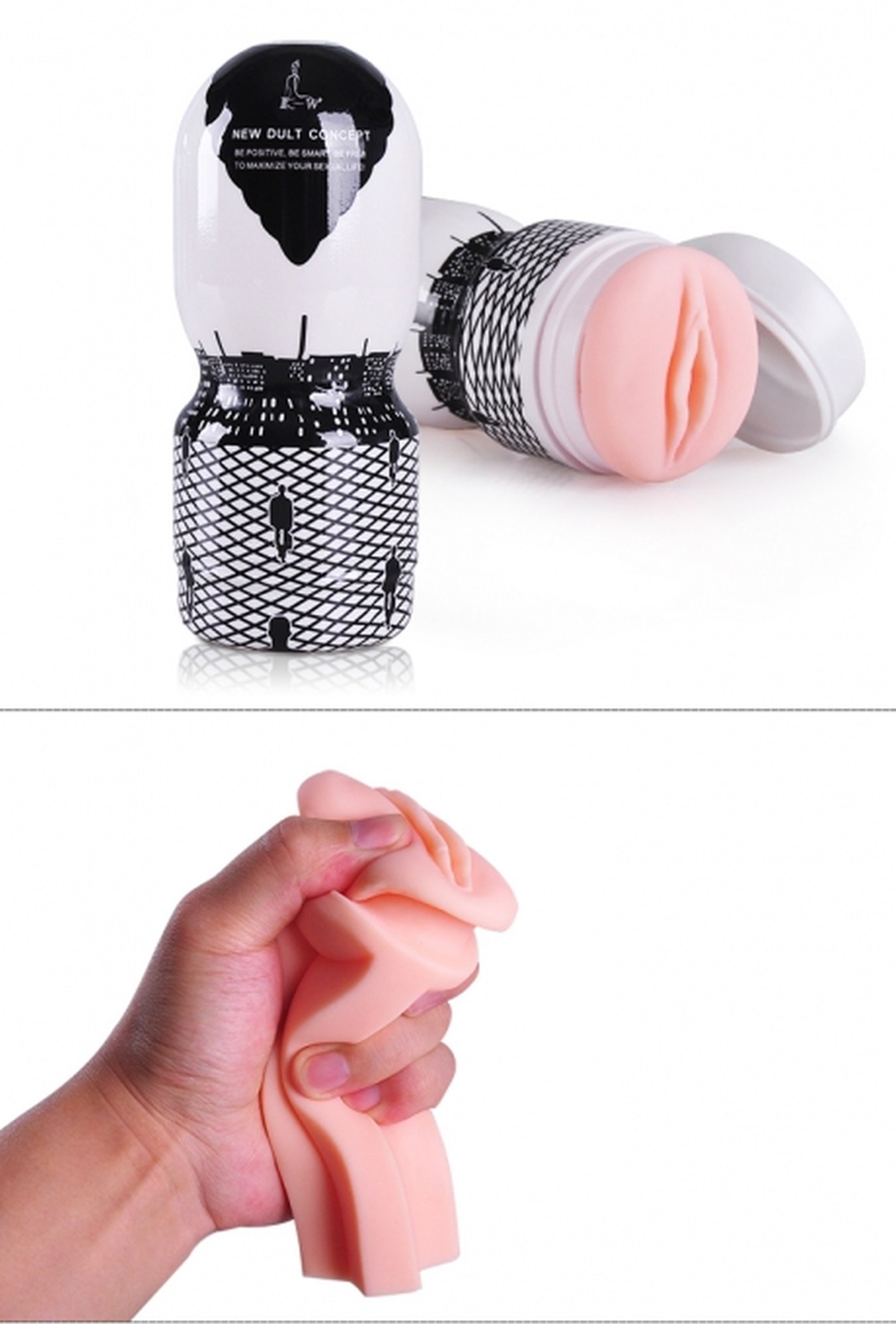 Masturbator Passion Cup Vagina 02, tinut in mana, TPE elastic comprimat