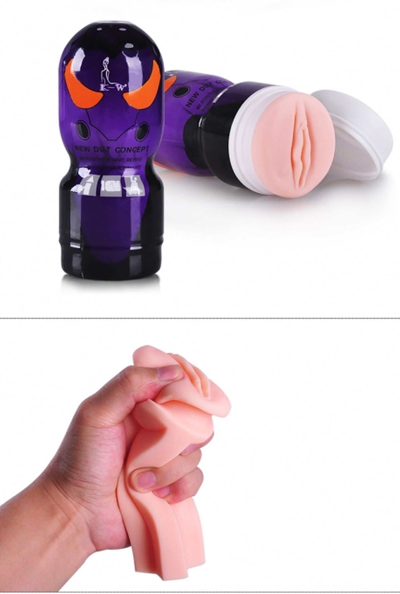 Masturbator Passion Cup Vagina 03, tinut in mana, TPE elastic comprimat