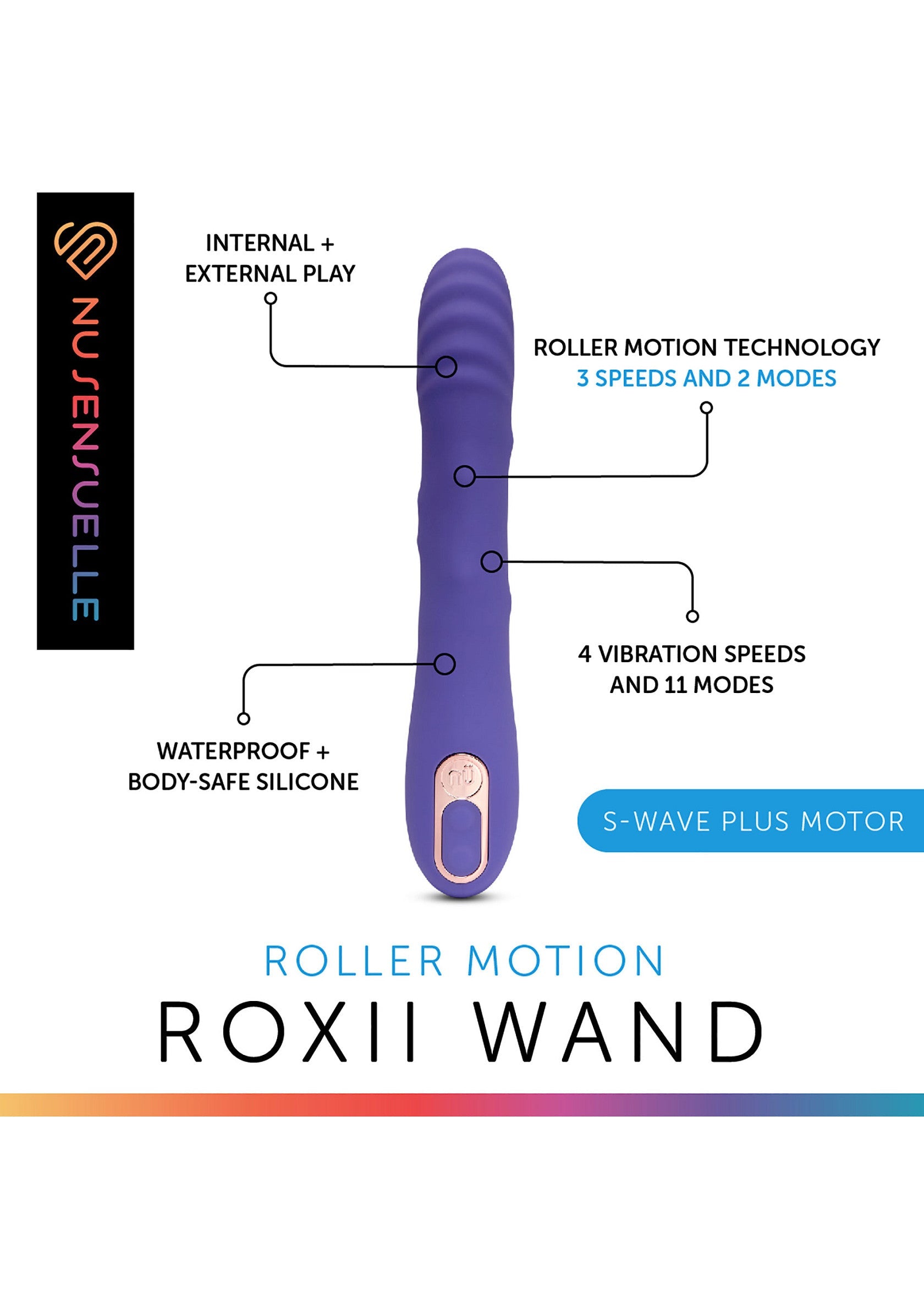 Roxii Roller Motion Wand Violet detaliu bile rotative