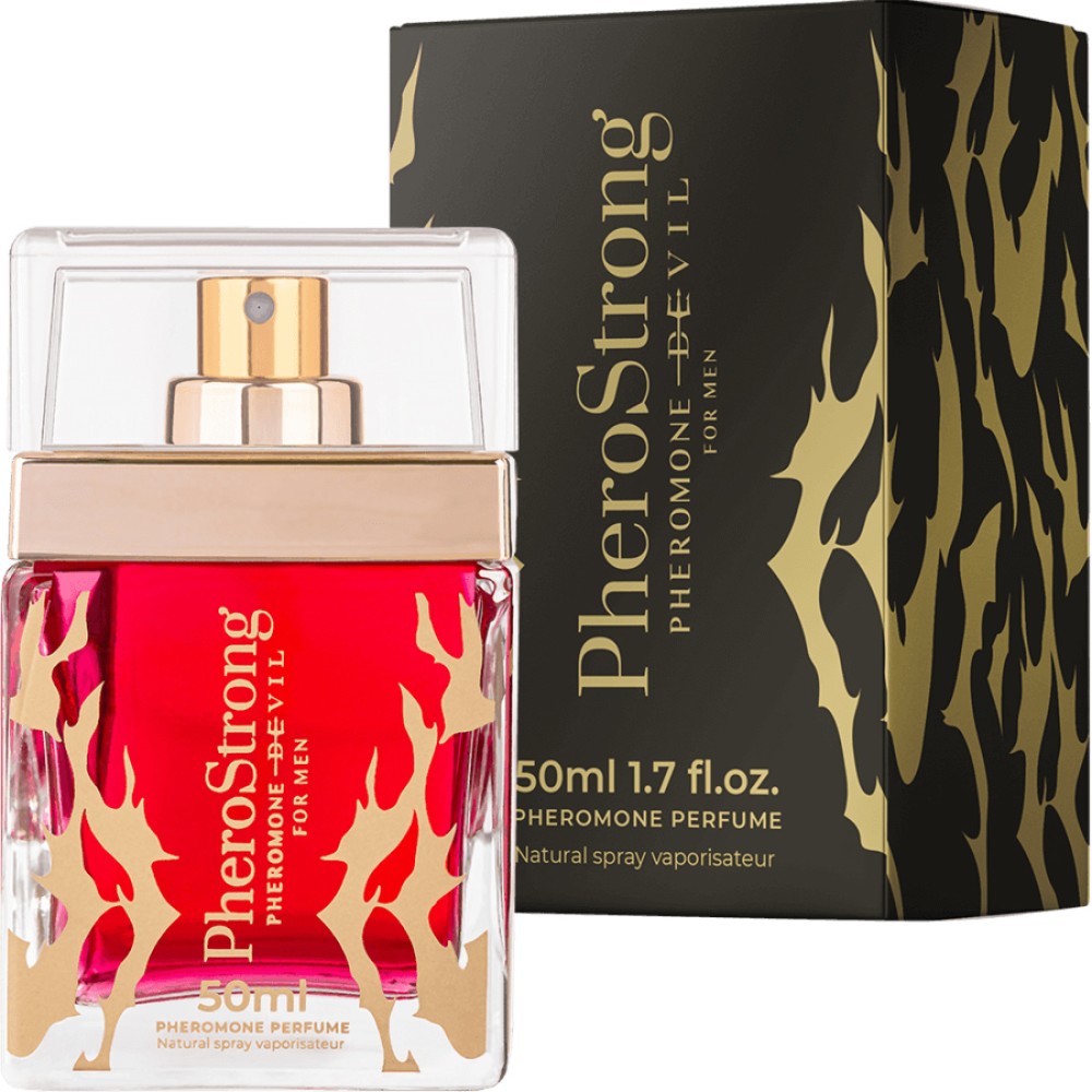 Parfum cu Feromoni PheroStrong Devil pentru Barbati - sticla si cutie impreuna