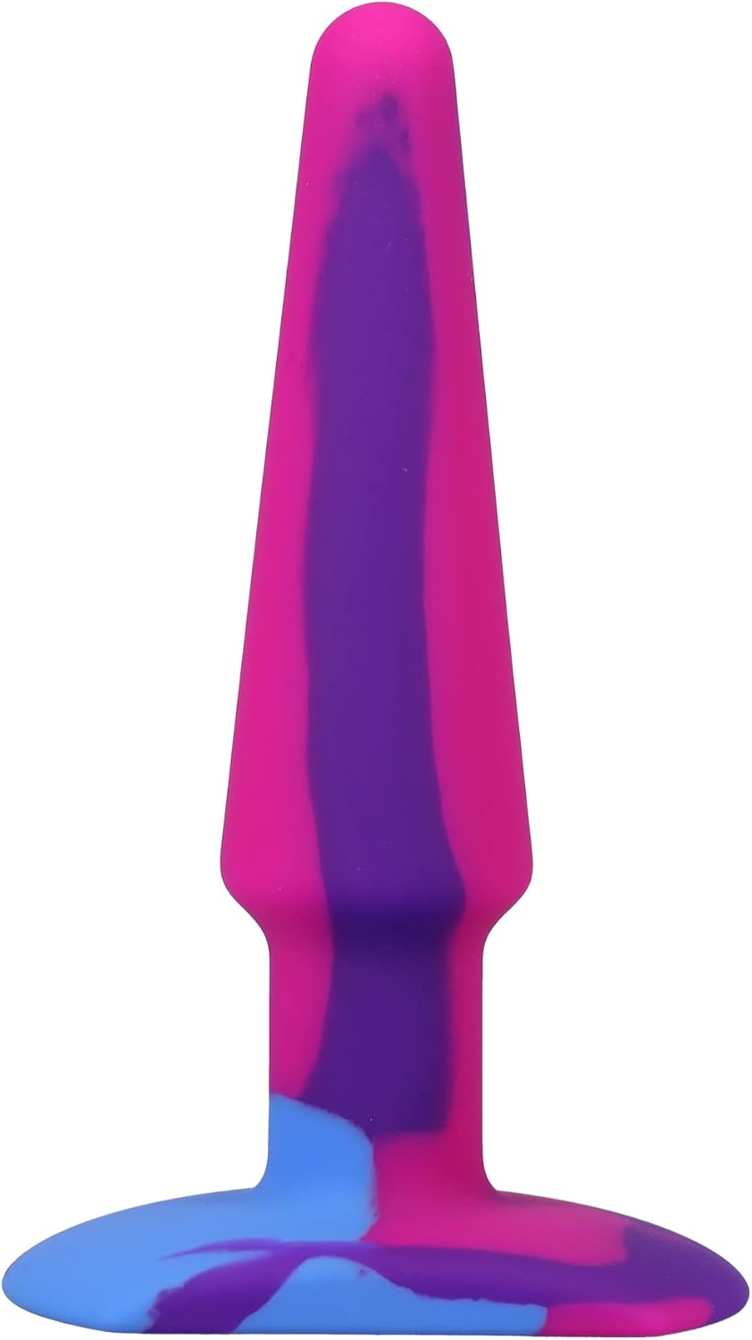 Plug anal Groovy Berry, model unic in nuante de roz-magenta, mov si albastru
