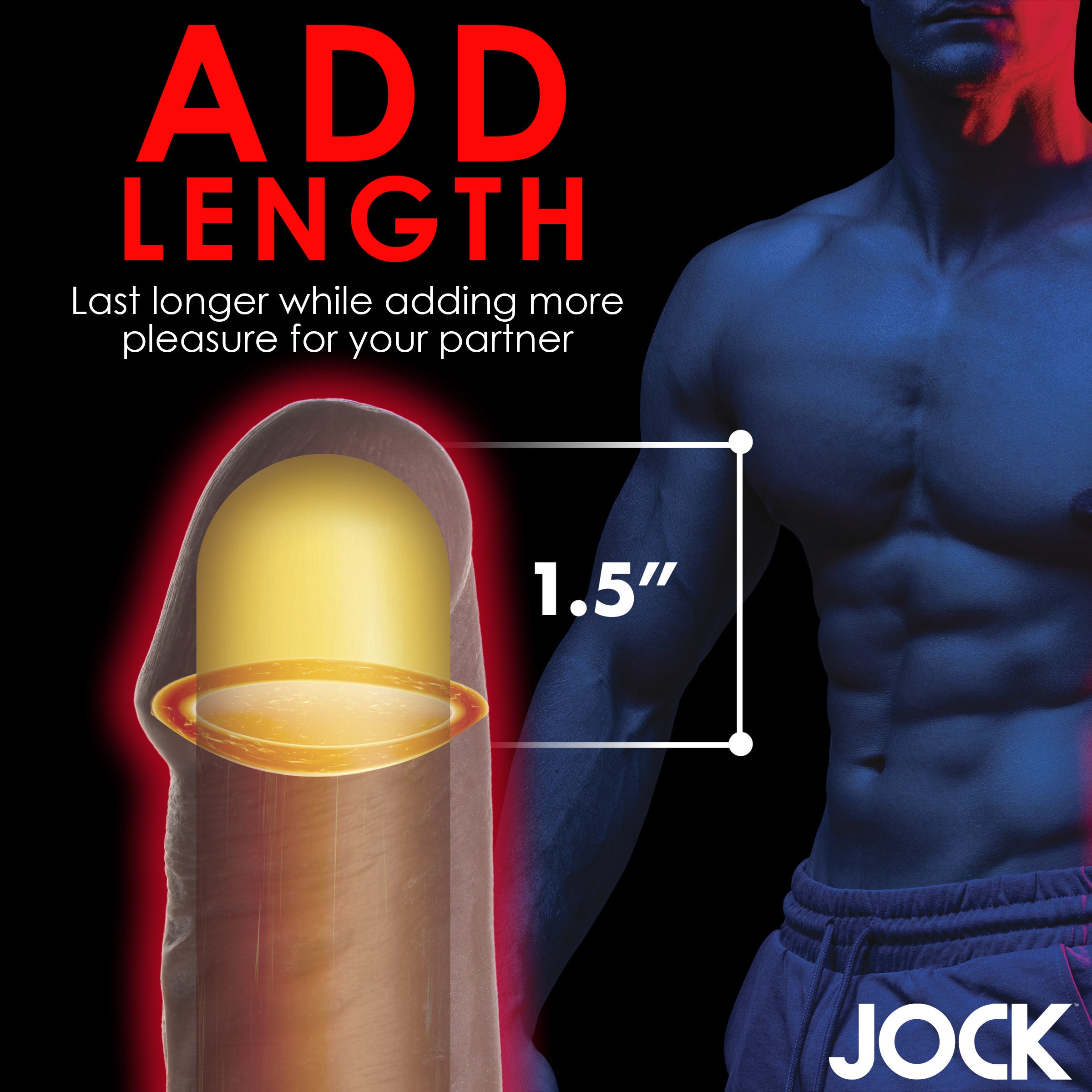 Manson Prelungitor Penis JOCK diagrama interior cavitate 3.8 cm lungime adaugata