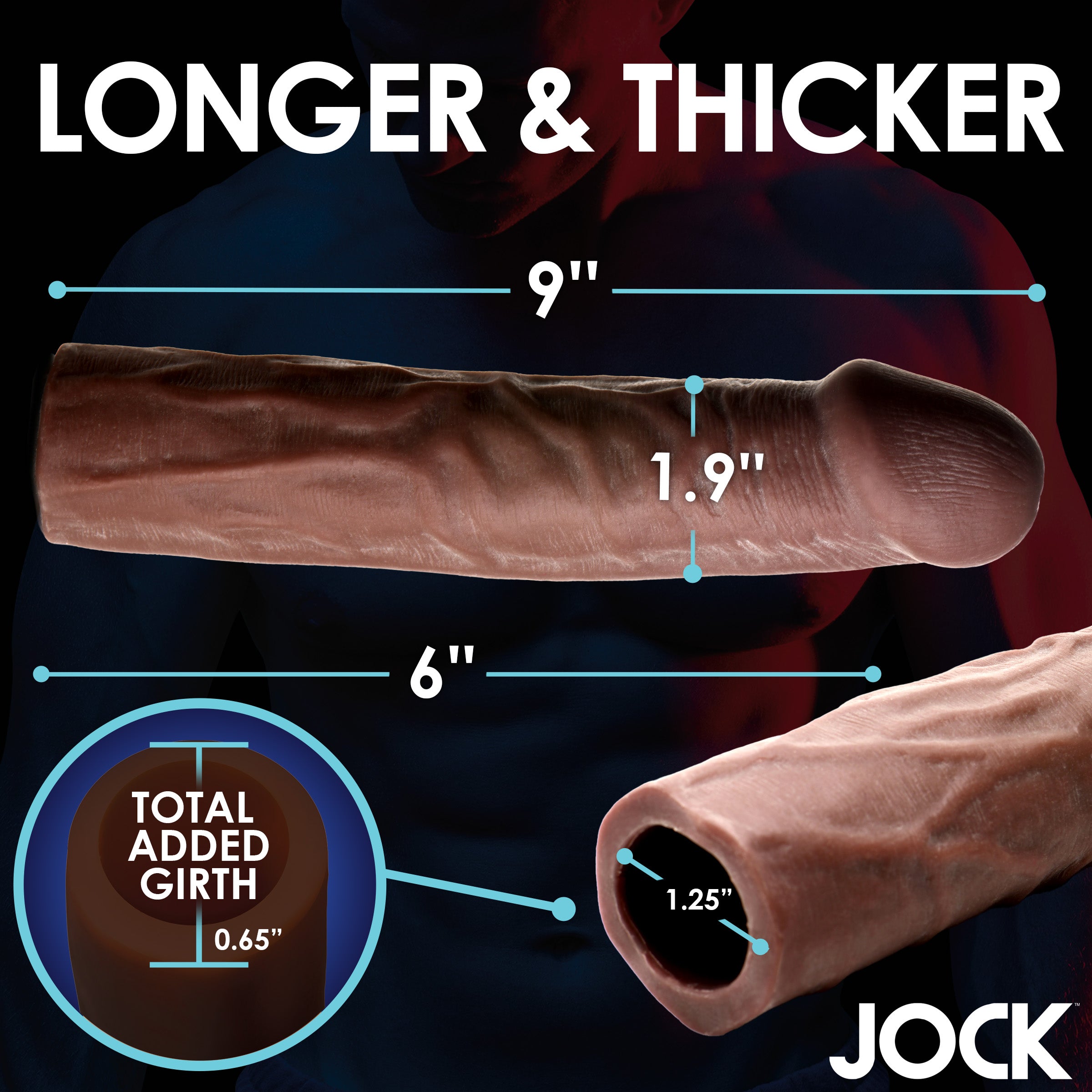 Manson Prelungitor Penis JOCK dimensiuni 9 inch lungime 1.9 inch latime 0.65 inch grosime adaugata