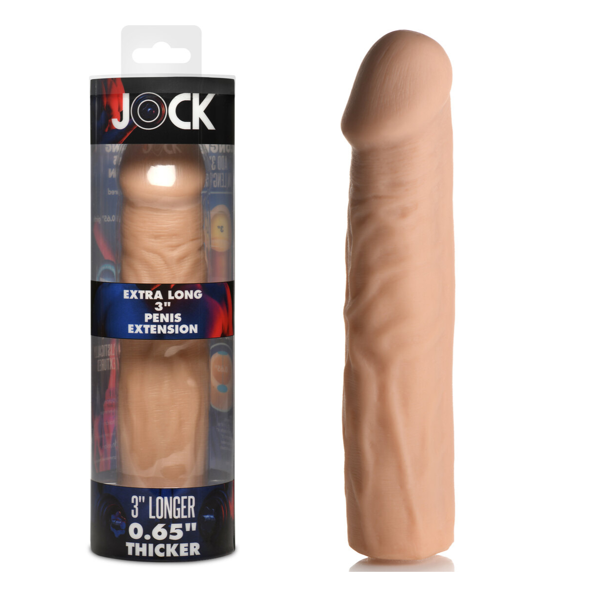 Manson Prelungitor Penis JOCK Curve Novelties 7.6 cm Bej cutie si produs