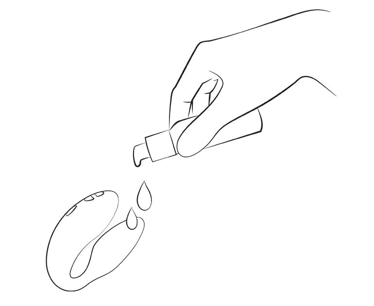 Aplicarea lubrifiantului pe We-Vibe Sync 2