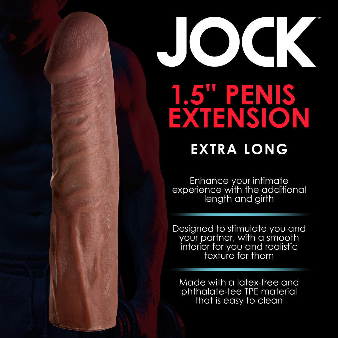 Manson Prelungitor Penis JOCK extra lung, interior neted, exterior cu textura realista