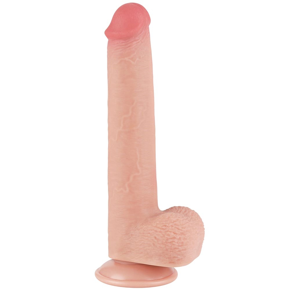 Dildo realist Lovetoy Sliding Skin 9 inch natural, vedere principala pe baza ventuza