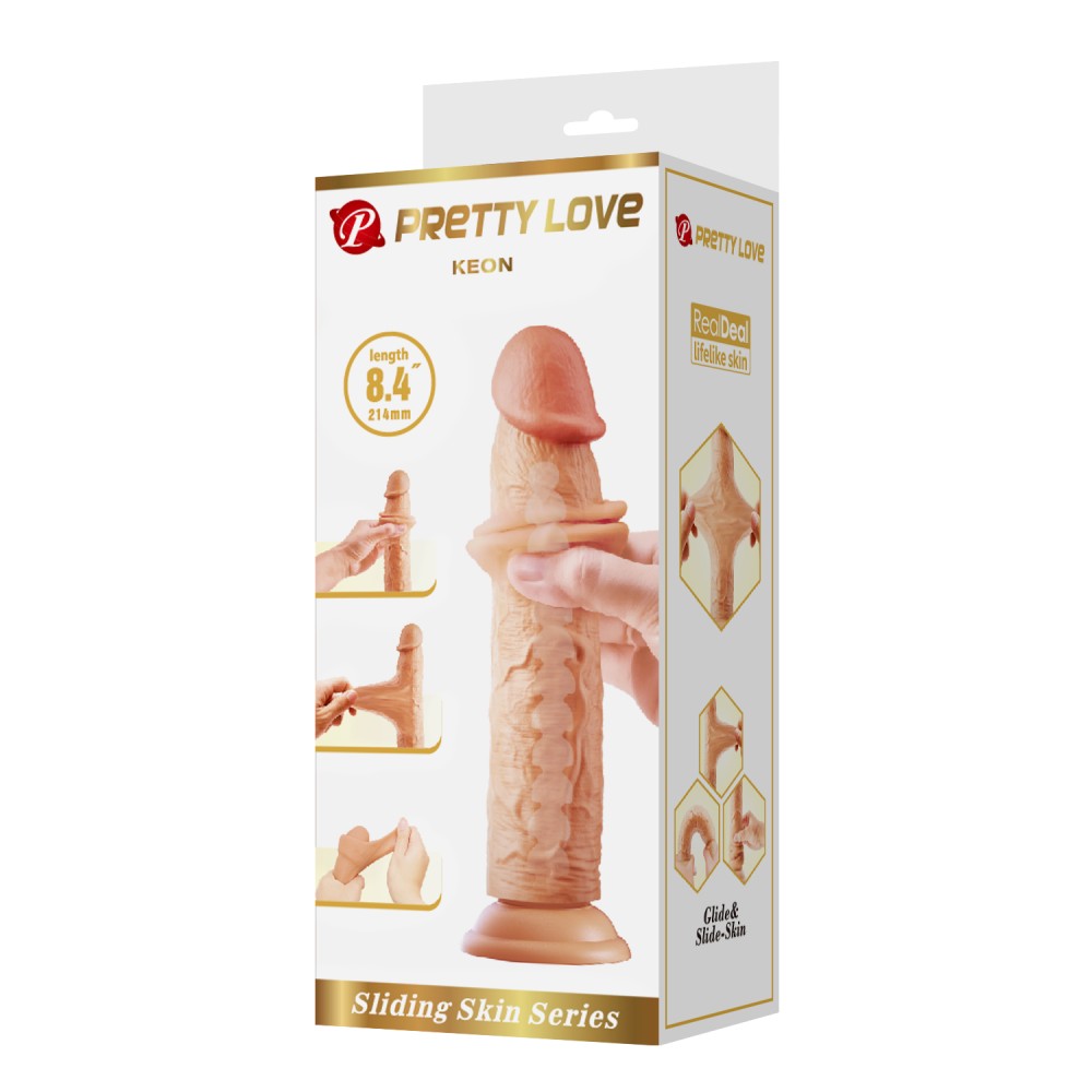 Dildo realist Pretty Love Keon natural langa cutia originala, seria Sliding Skin