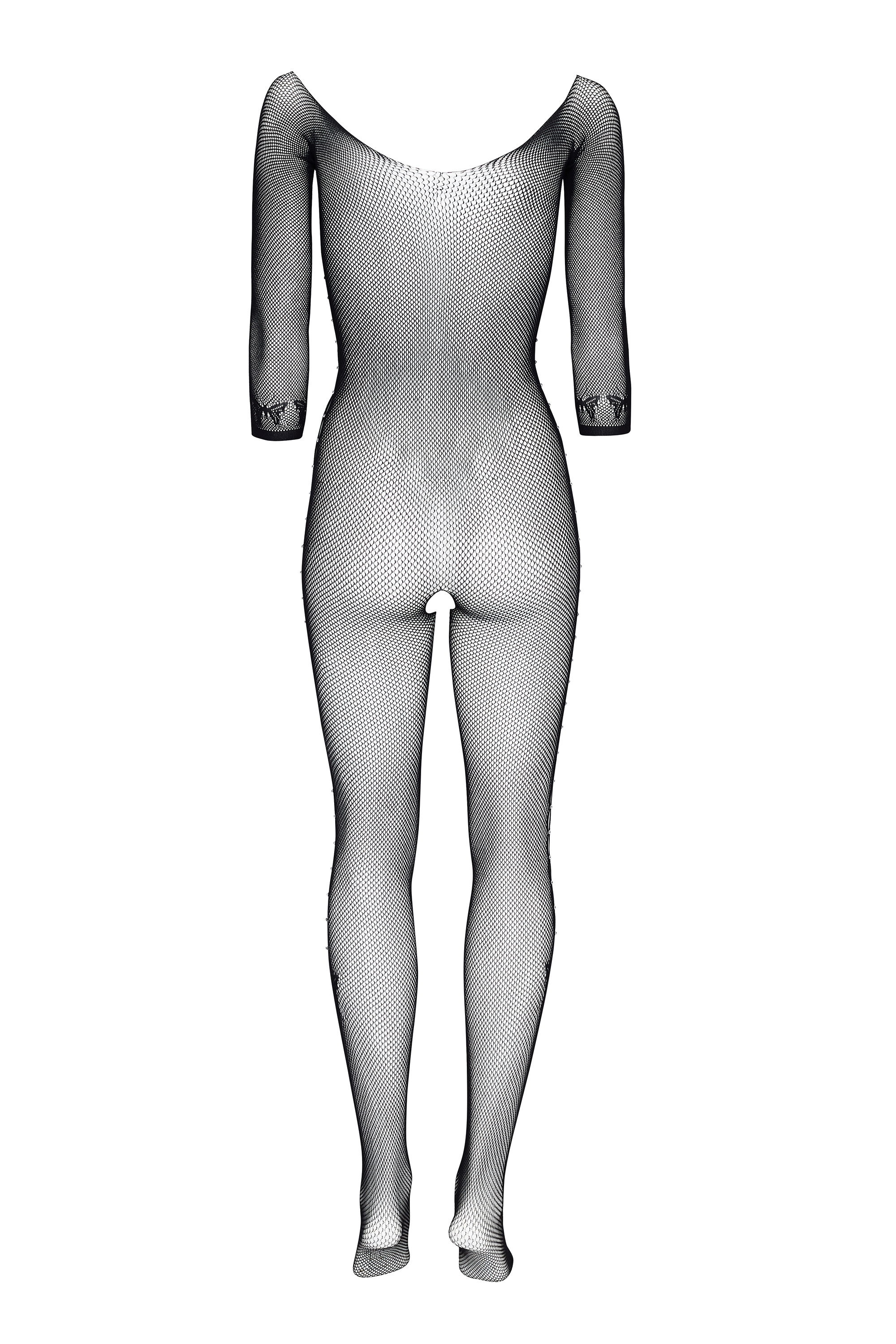 Bodystocking Martha Diamond, vedere plata din spate, maneci 3/4 si decupaj lateral