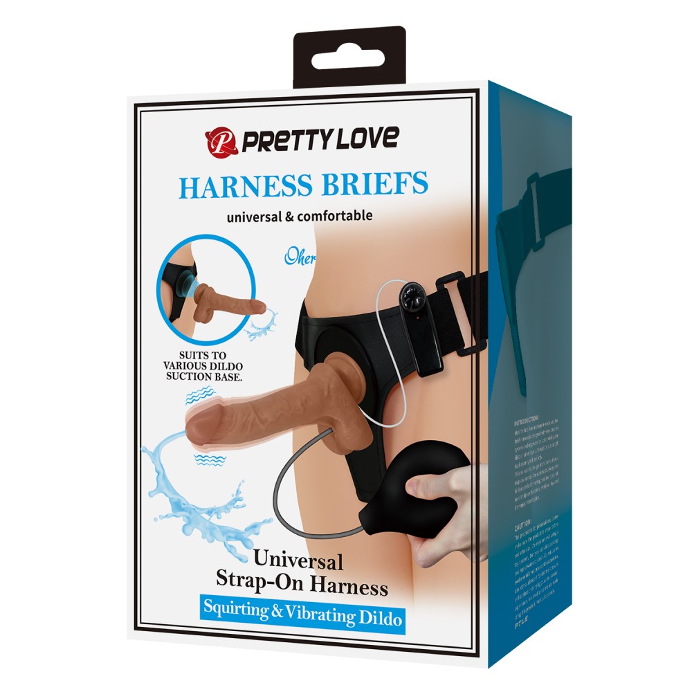 Harness strap-on Pretty Love Oher langa cutia originala, cu functiile squirting si vibrating marcate