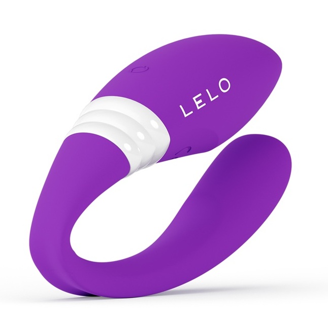 LELO Mahana Originals, vedere frontala cu logo LELO si butoanele tactile de control intensitate