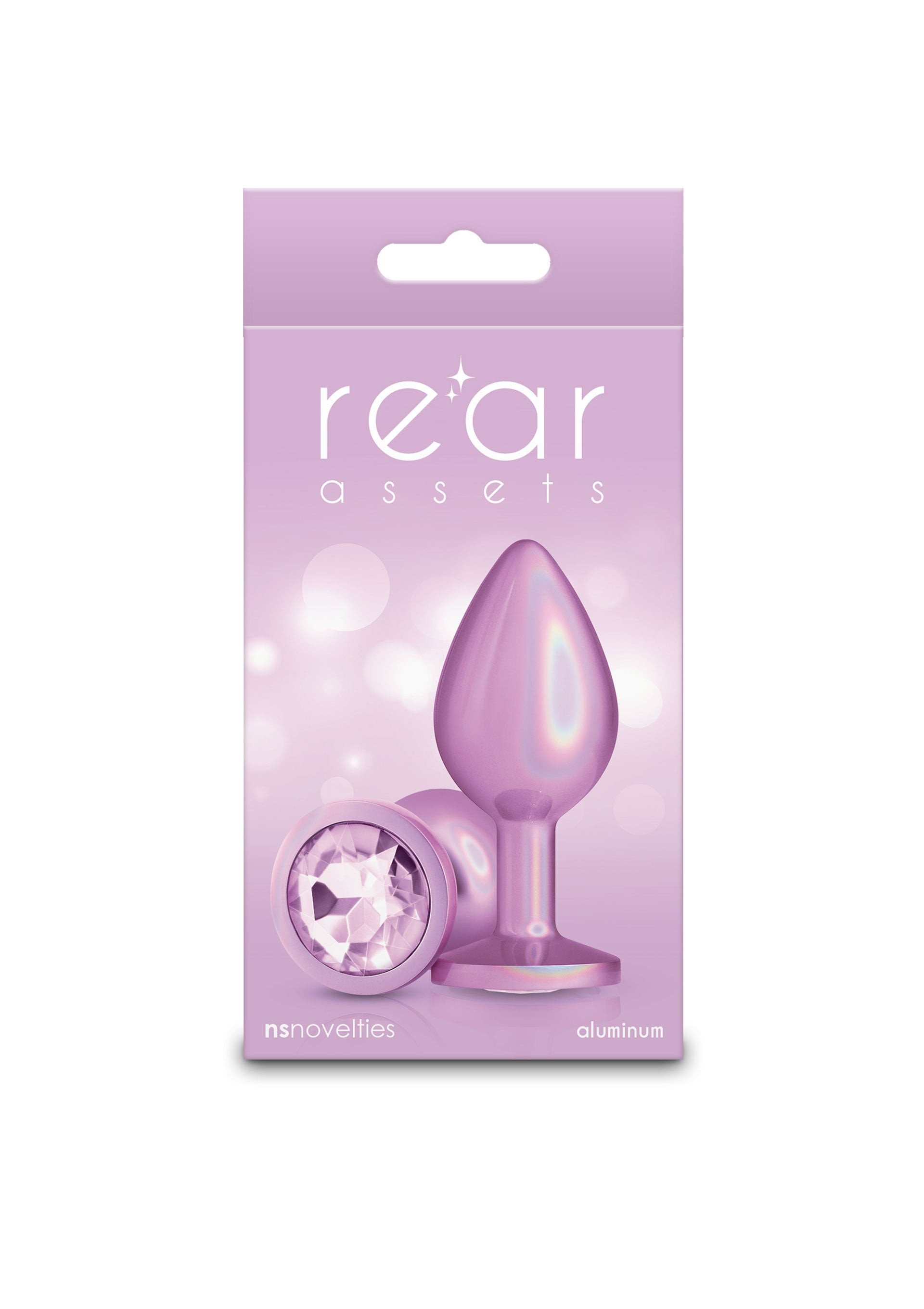 Plug Anal NS Novelties Iridescent Plug Medium, Roz Auriu, detaliu