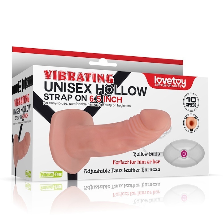 Vibrating Unisex Hollow Strap On - cutia originala Lovetoy