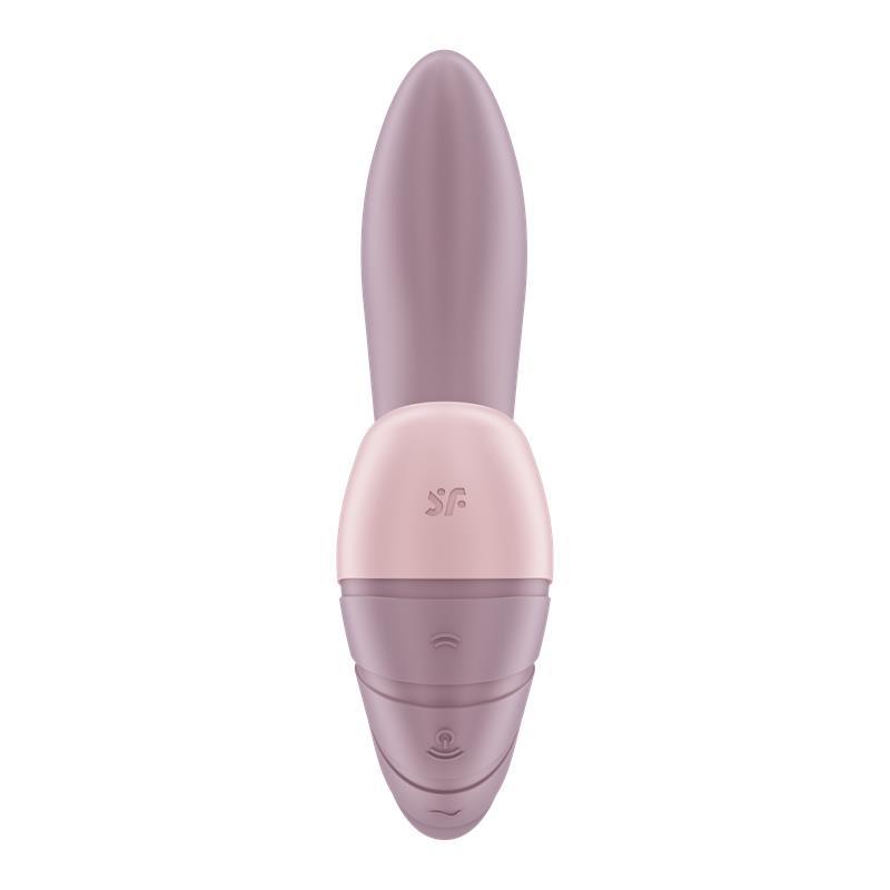 Vibrator Satisfyer Supernova, profil lateral cu bratul insertabil si corpul de comanda roz