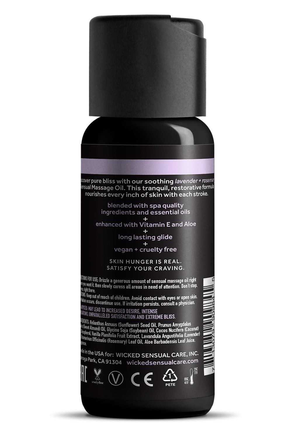 Ulei de masaj Wicked Sensual Care Lavanda si Rozmarin, textura si aplicare