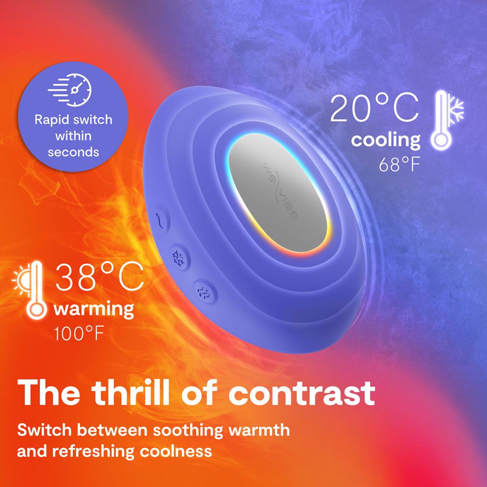 We-Vibe Temp Lavender Blue functia rece-cald in detaliu