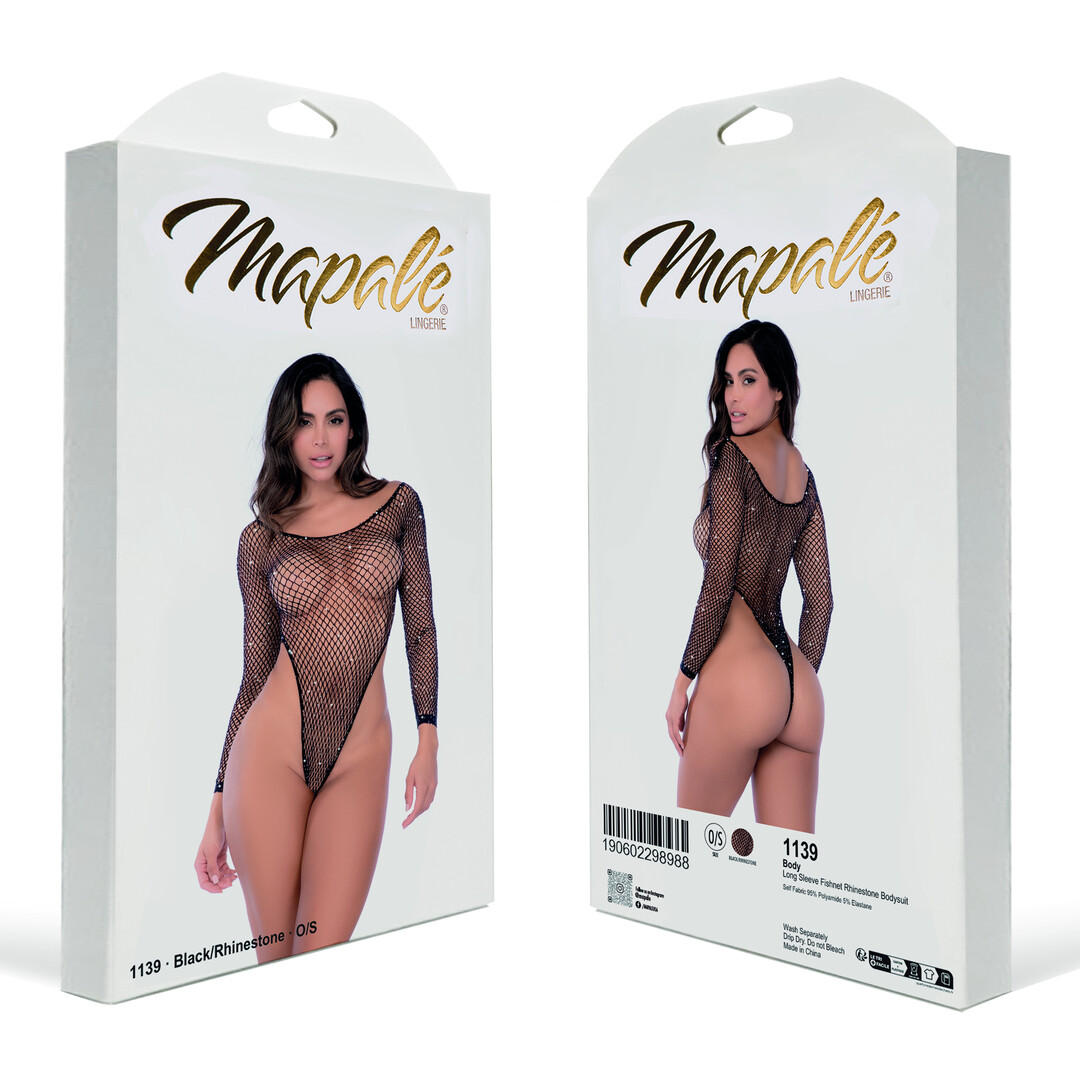 Bodysuit Fishnet Strasuri detaliu decupaj picior