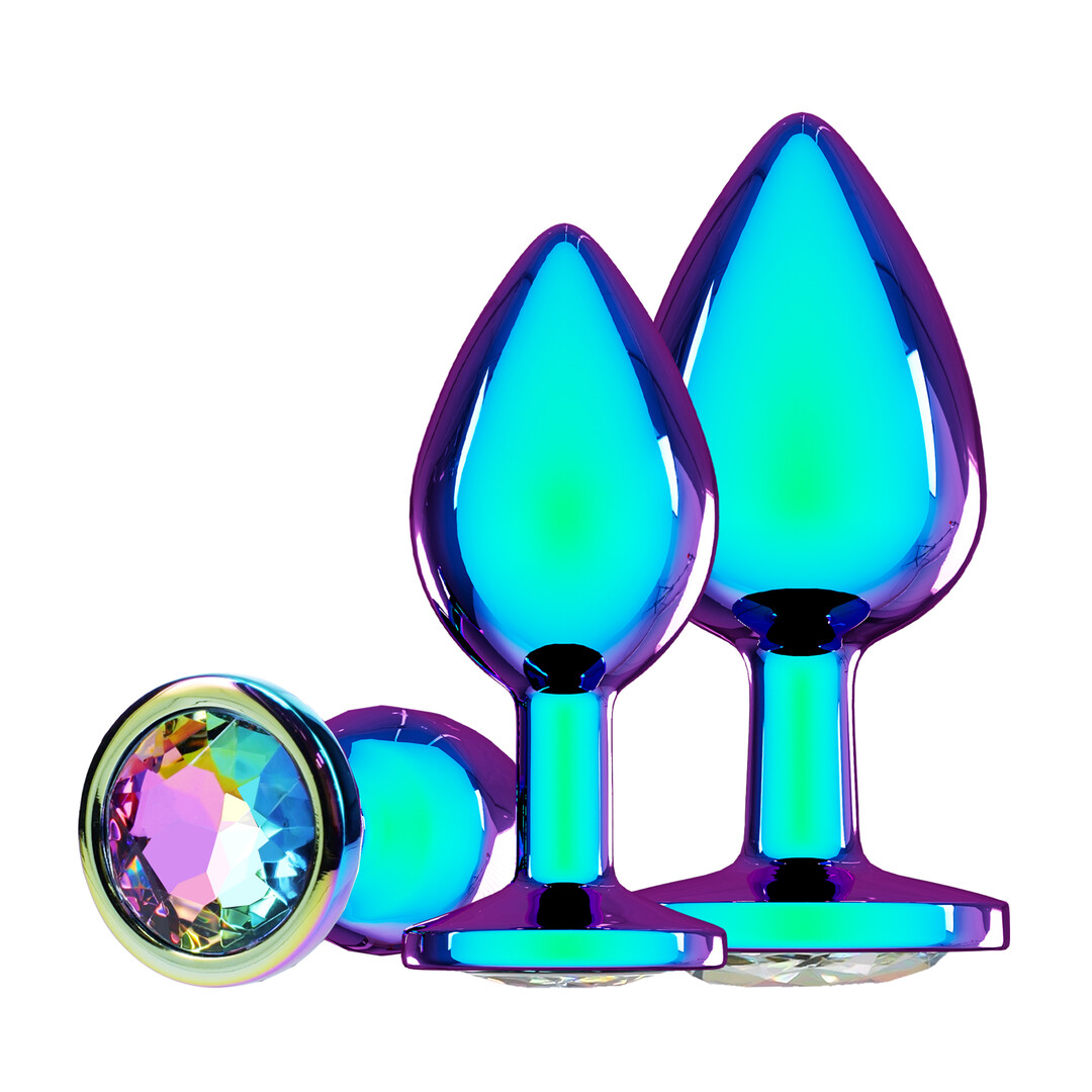 Set 3 Plug-uri Anale Metalice Iridescente Venice Collection Ouch
