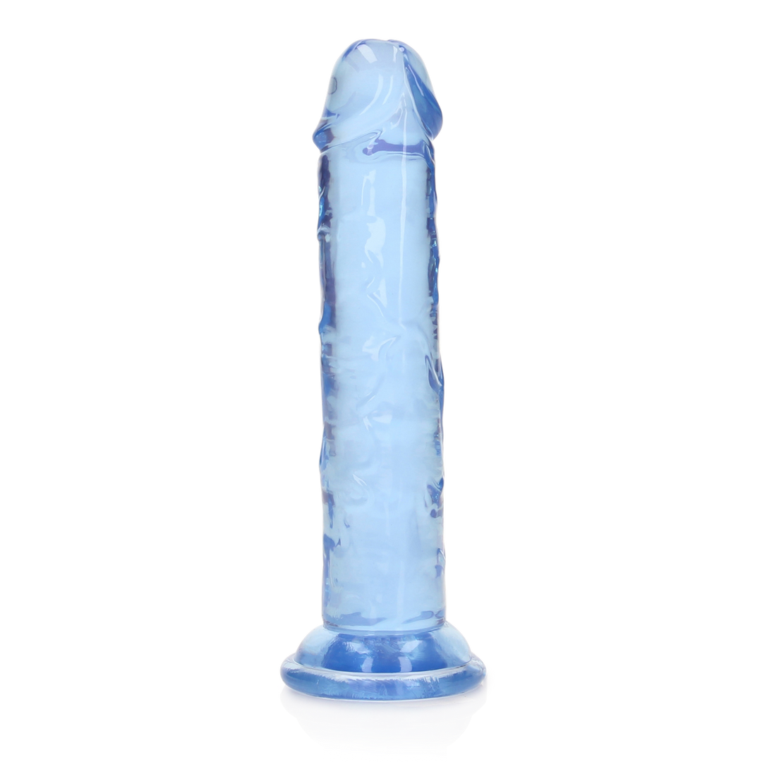 Dildo Straight Realistic REALROCK Albastru cu Ventuza 14.5 cm