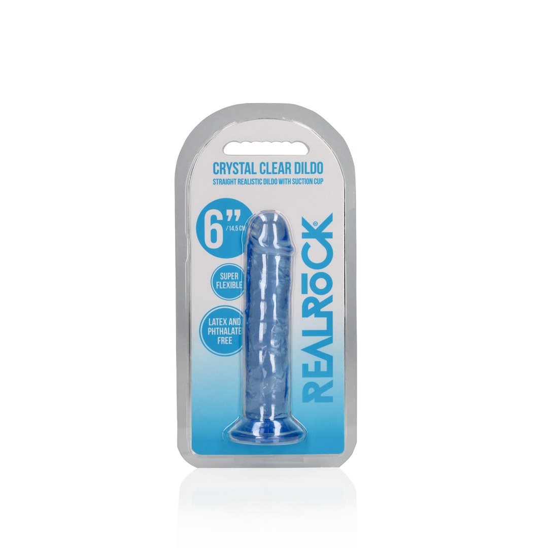 Dildo Straight Realistic REALROCK Albastru detaliu forma