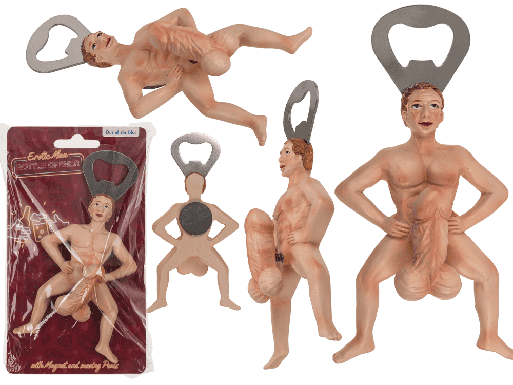 Desfacator sticle cu magnet Erotic Man, ambalaj original