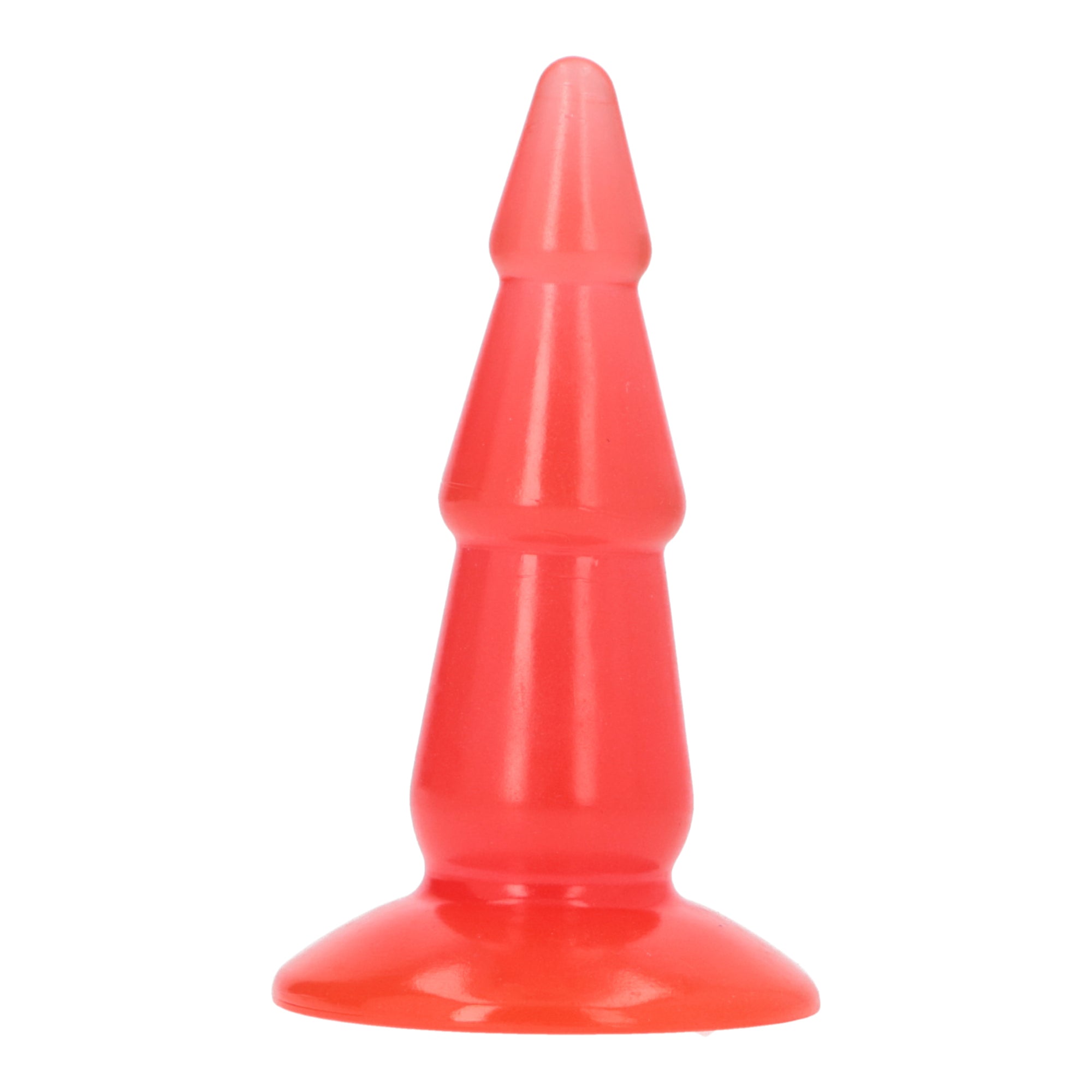 Plug Anal Pino Jelly Rosu, baza cu ventuza
