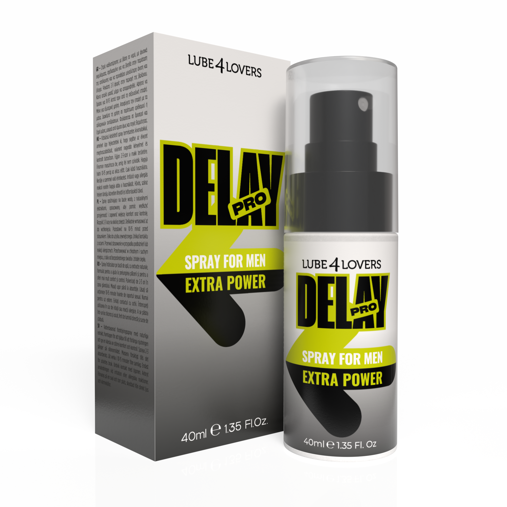 Spray Ritardante Delay Pro Lube4Lovers 40ml, ambalaj