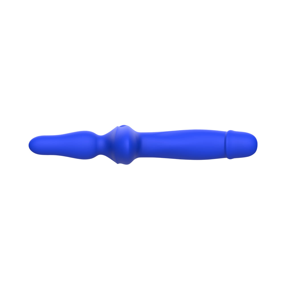 Vibrator anal Ritter Albastru, vedere din lateral cu ambele capete