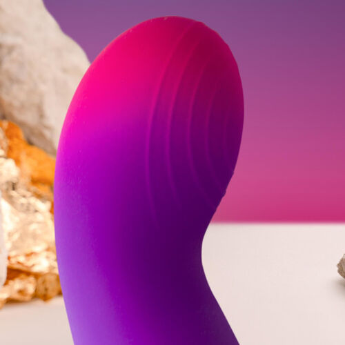Vibrator Punct G Rocks Off Glo-Girl Vibe, detaliu varf texturat