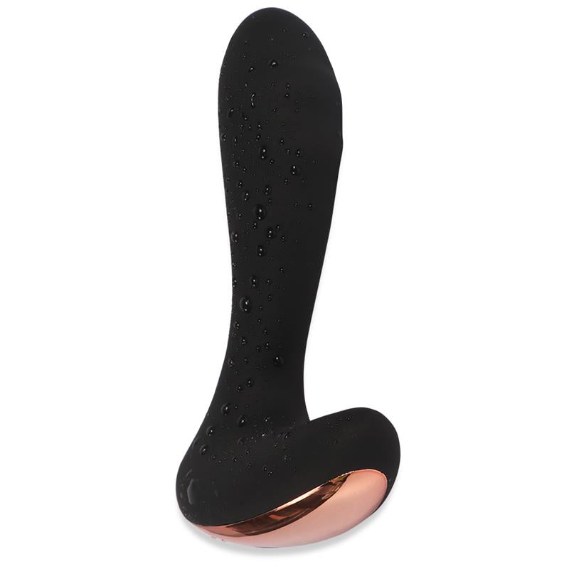 Stimulator Prostata SHEQU Negru, silicon impermeabil, picaturi de apa