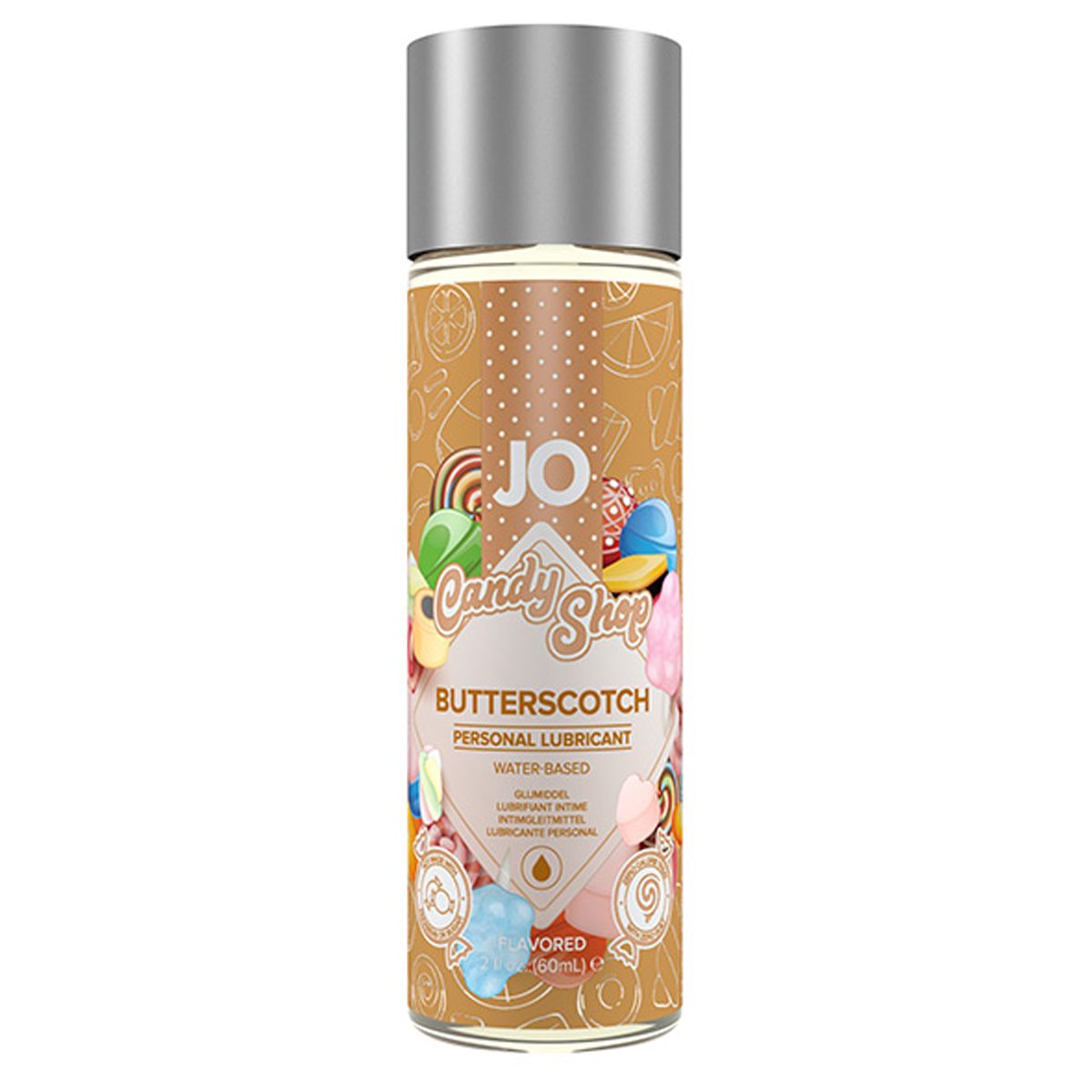 Lubrifiant intim System JO Candy Shop H2O Butterscotch cu aroma de caramel, flacon de 60 ml