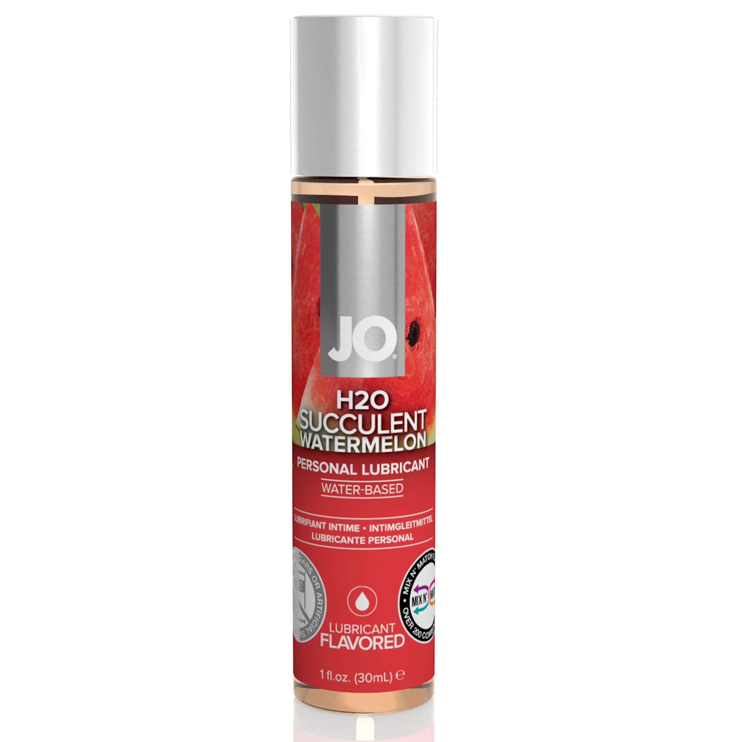 Lubrifiant System JO H2O Succulent Watermelon 30 ml, flacon pe baza de apa cu aroma de pepene rosu
