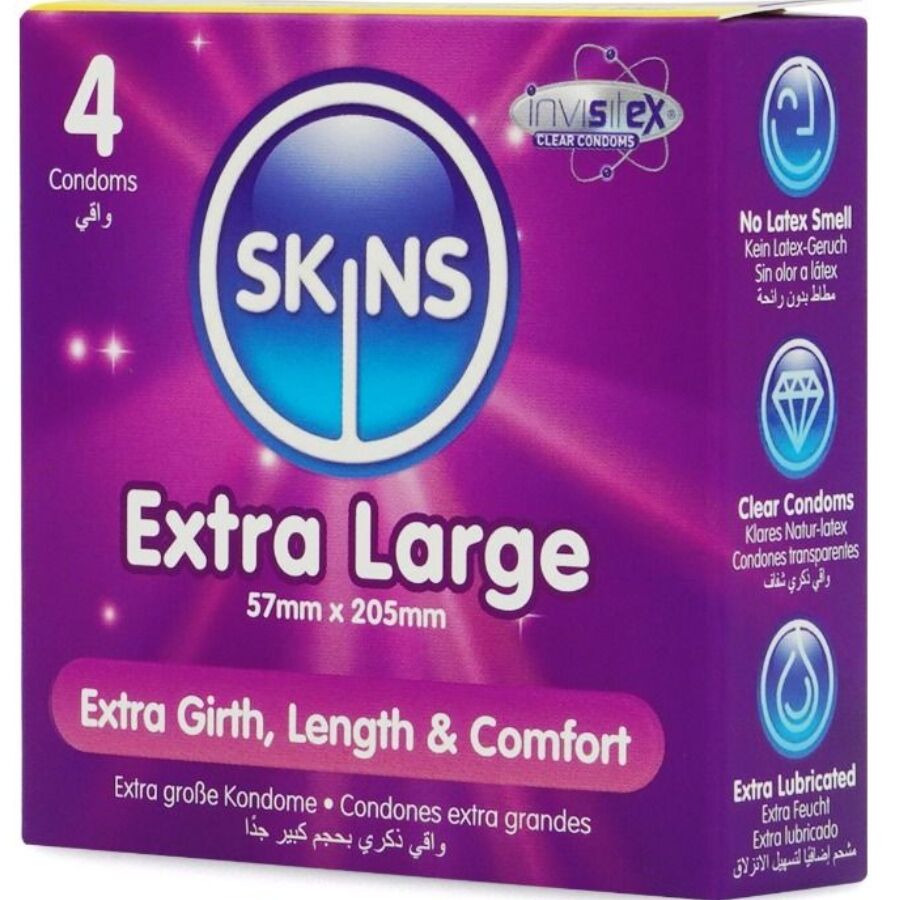 Cutia Skins Extra Large 4 buc vazuta din unghi, cu tehnologie Invisitex