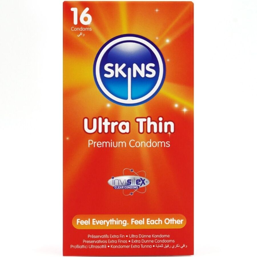Cutia Skins Ultra Thin, pachet de 16 prezervative
