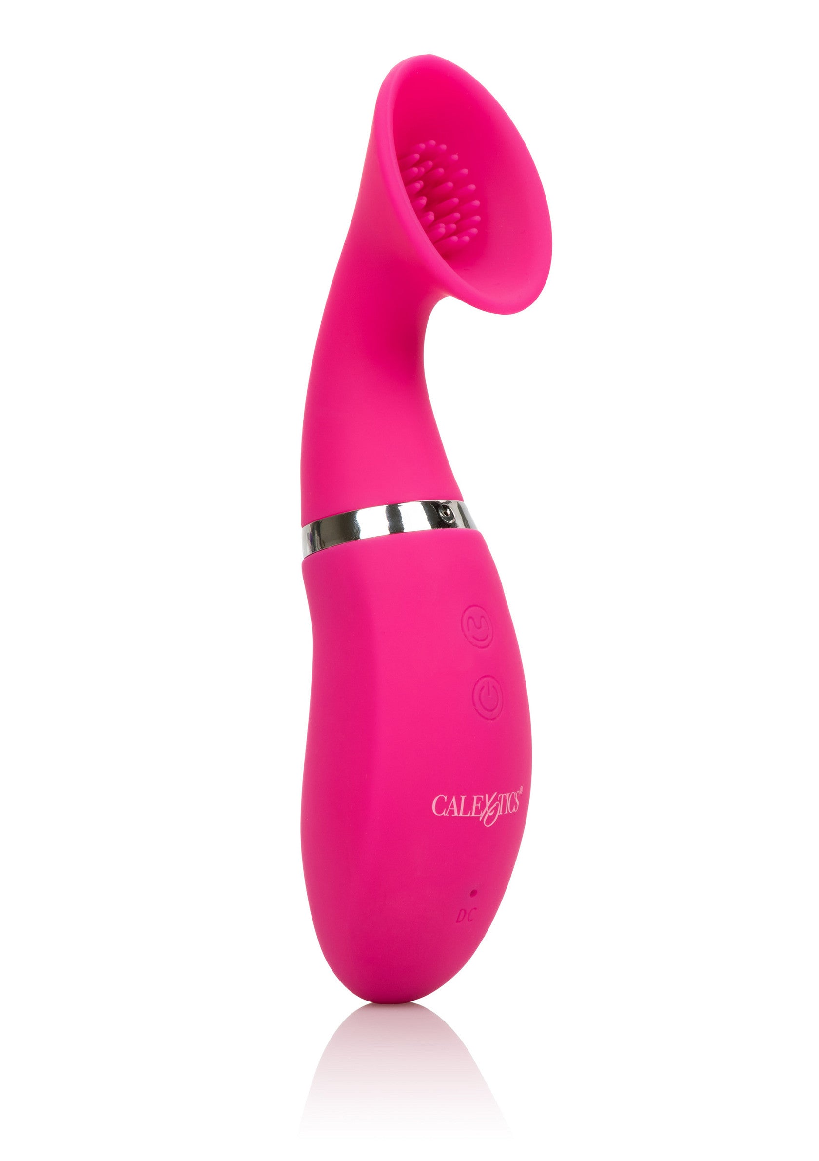 Pompa clitoridiana cu vibratii si suctiune Climaxer CalExotics roz, vedere de ansamblu