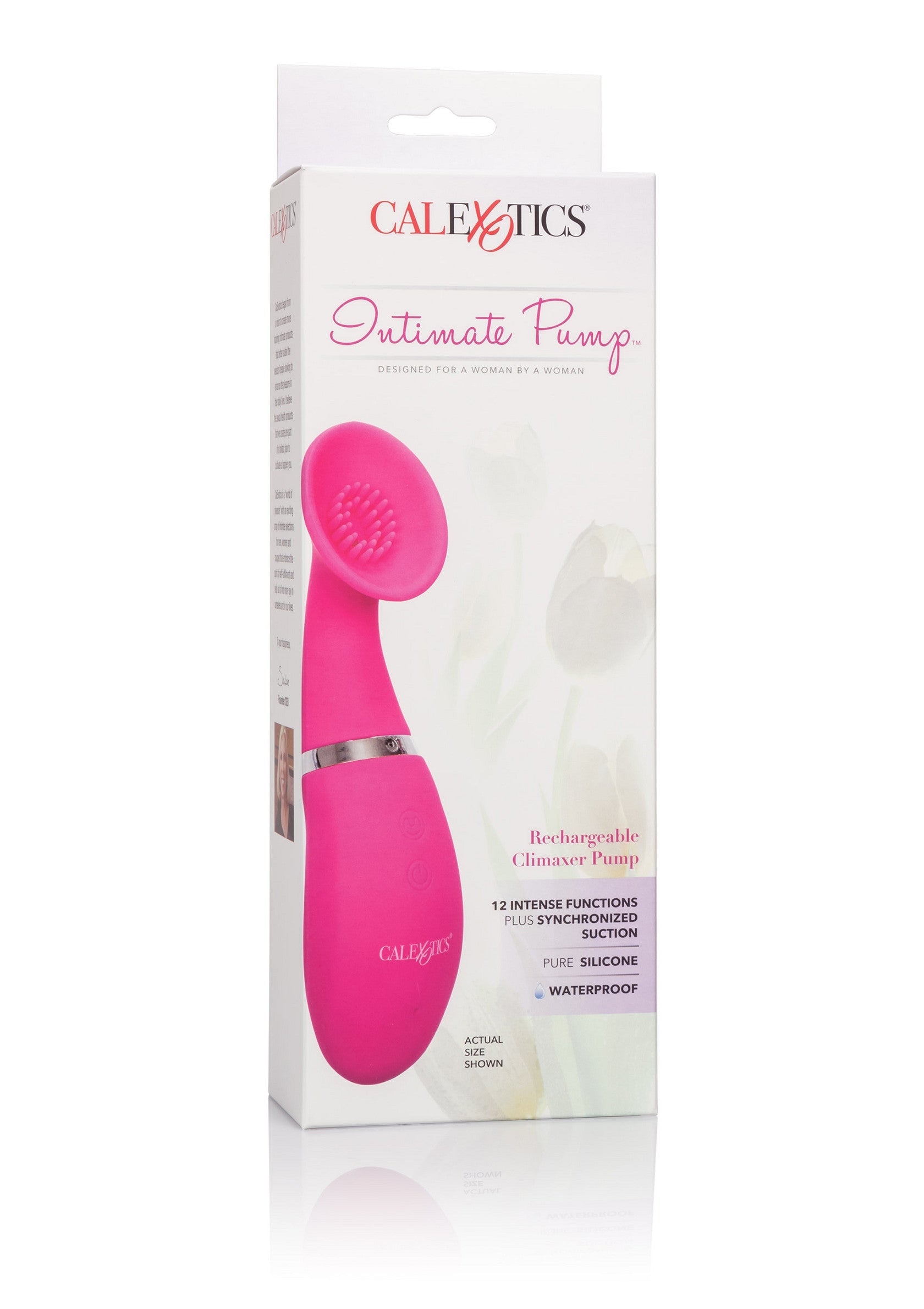 Pompa clitoridiana cu vibratii si suctiune Climaxer CalExotics roz, detaliu cupa curbata