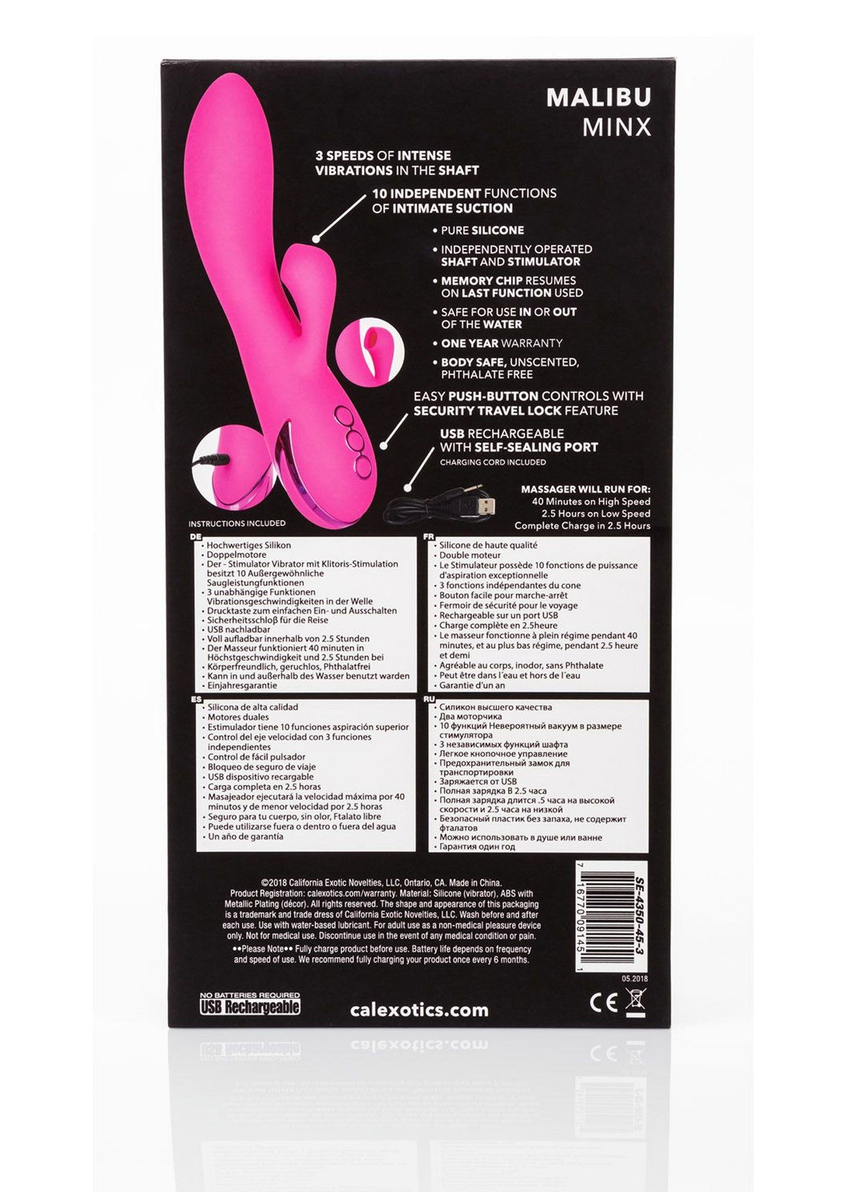 Vibrator cu suctiune si vibratie Malibu Minx CalExotics roz, detaliu varf suctiune