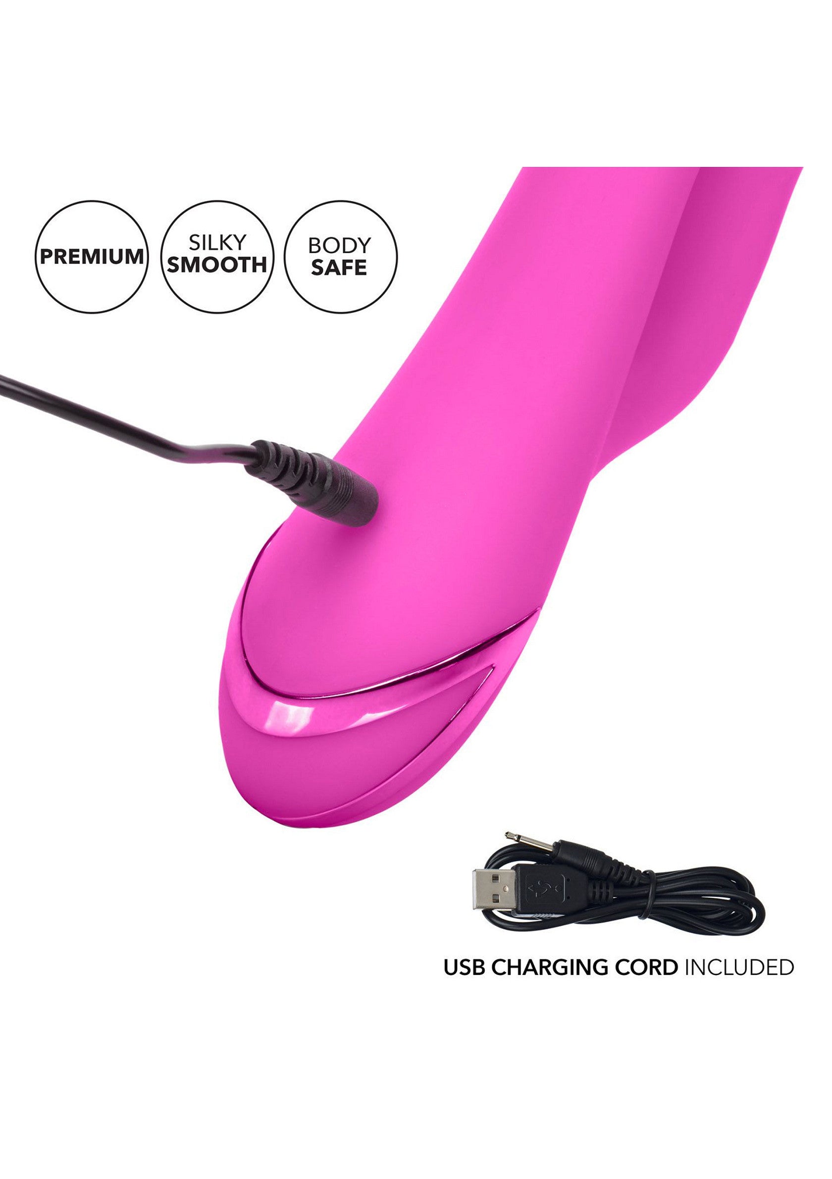 Vibrator cu suctiune si vibratie Malibu Minx CalExotics roz, vedere completa