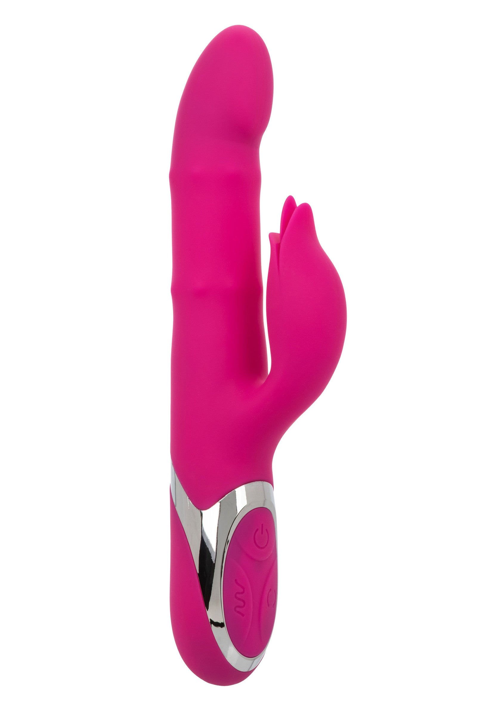 Vibrator rabbit cu bile si miscare ritmica Enchanted Embrace CalExotics roz, vedere de ansamblu