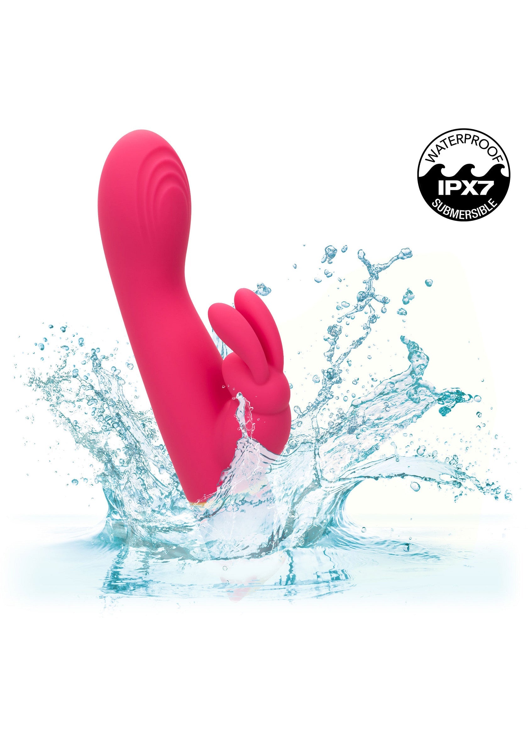Vibrator rabbit cu doua motoare Love Bunny CalExotics roz, vedere completa