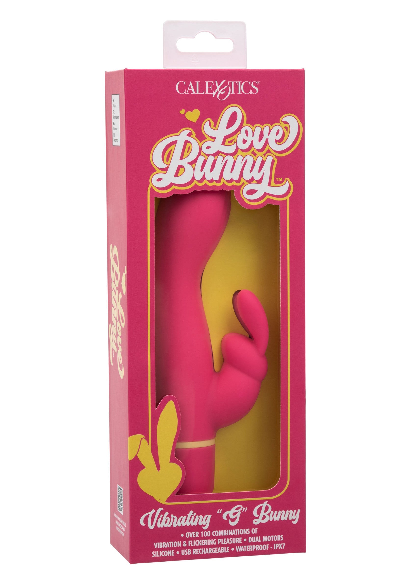 Vibrator rabbit cu doua motoare Love Bunny CalExotics roz, detaliu urechi iepuras