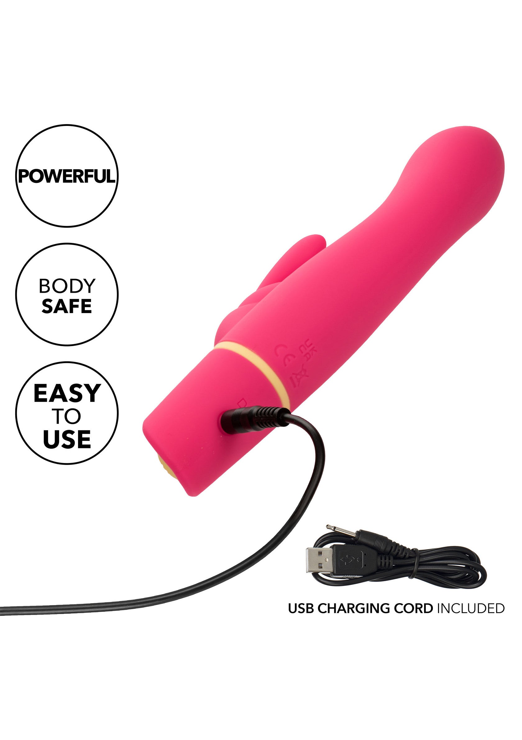 Vibrator rabbit cu doua motoare Love Bunny CalExotics roz, detaliu baza