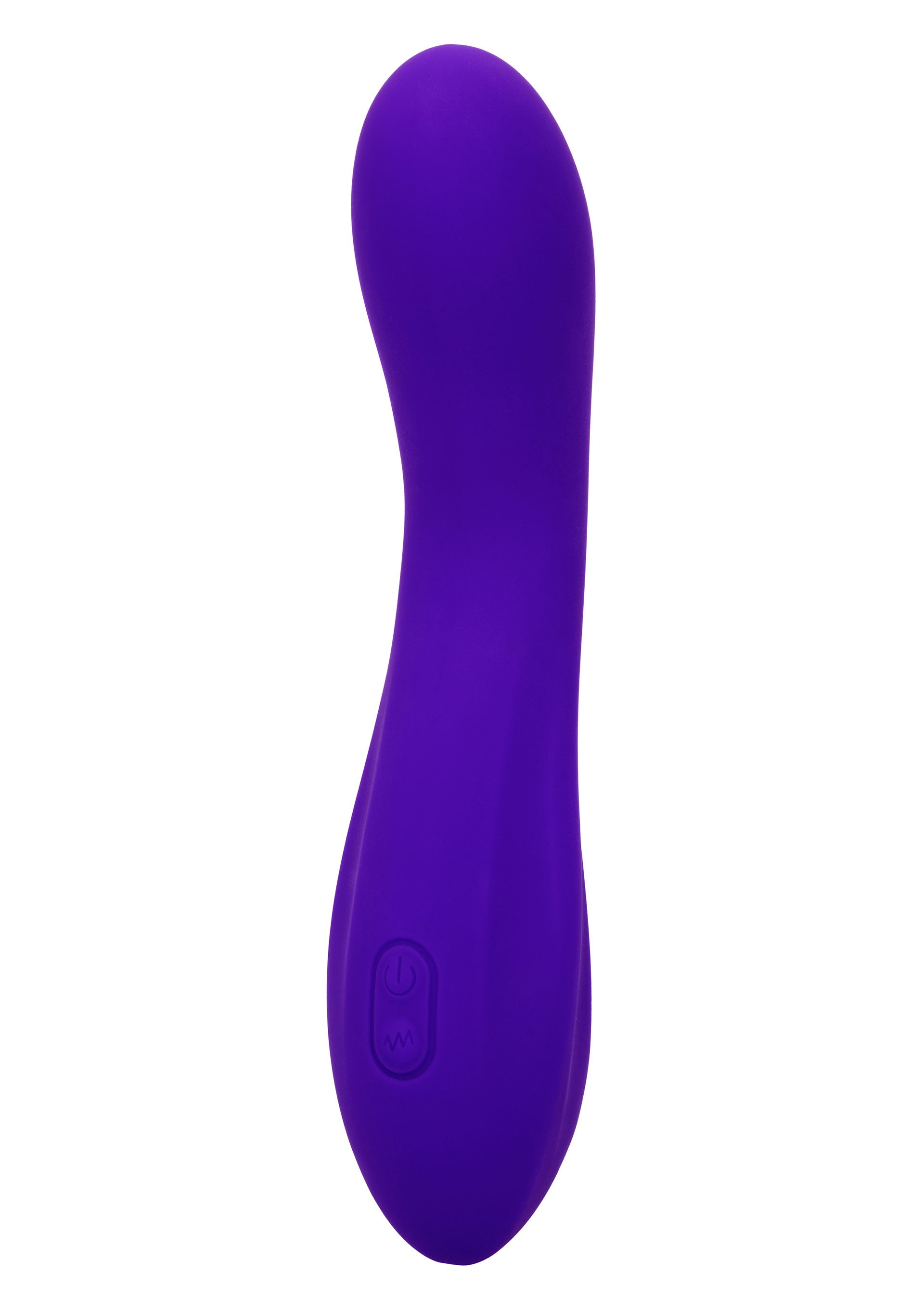 Vibrator flexibil Bend and Hold Rumbler CalExotics mov, vedere de ansamblu cu tija curbata