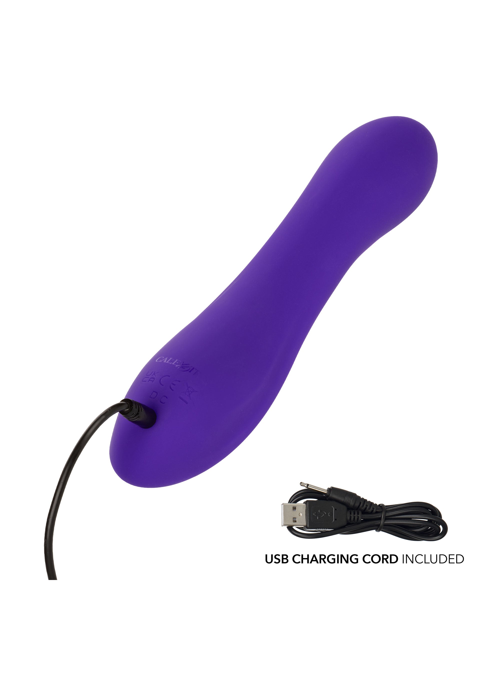 Vibrator flexibil Bend and Hold Rumbler CalExotics mov, vedere din fata