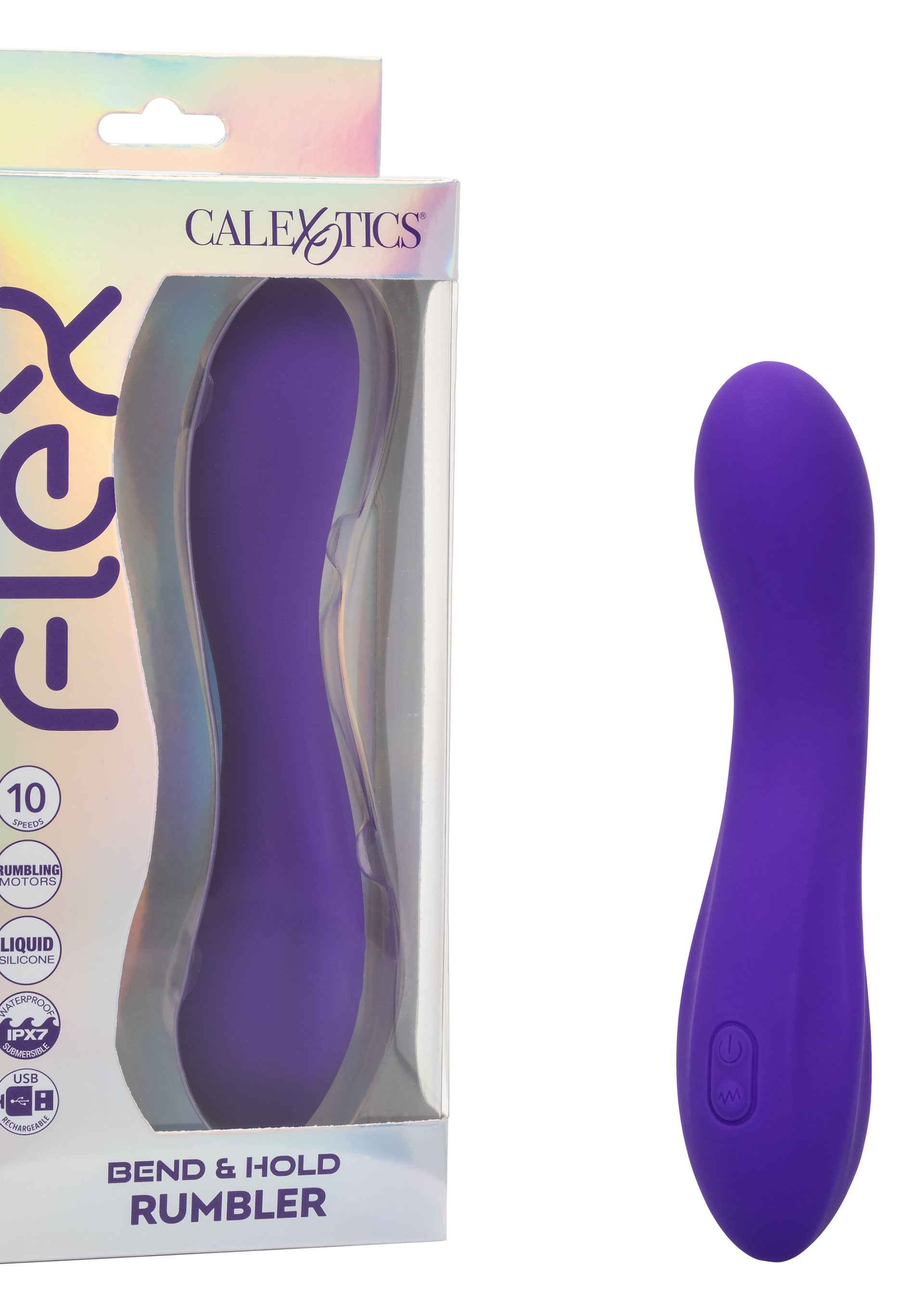 Vibrator flexibil Bend and Hold Rumbler CalExotics mov, vedere din spate
