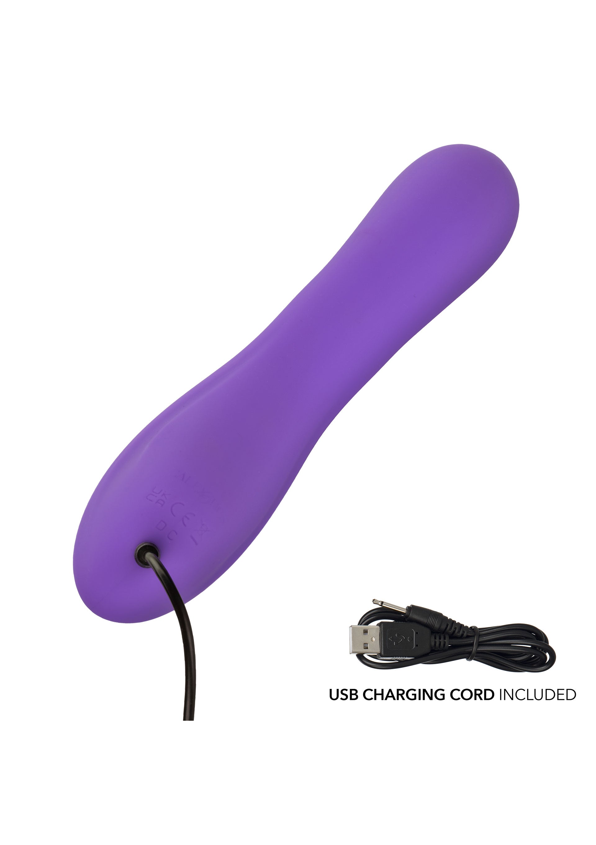 Vibrator rabbit flexibil Bend and Hold Double Rumbler CalExotics mov, vedere laterala