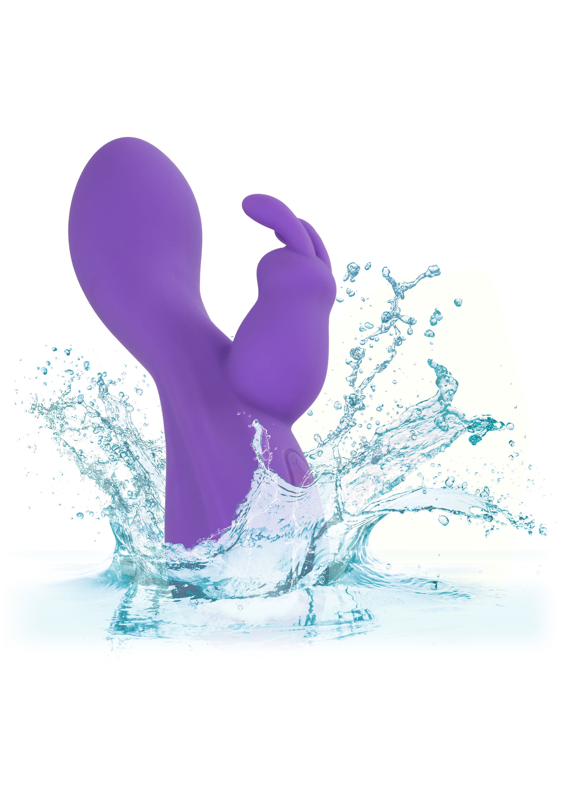 Vibrator rabbit flexibil Bend and Hold Double Rumbler CalExotics mov, vedere din spate